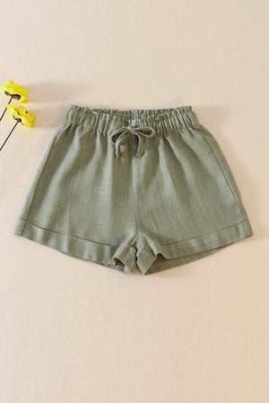 Sage linen girl shorts