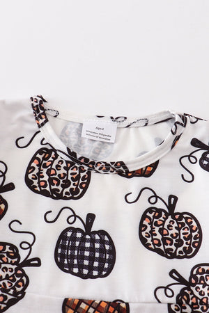 Leopard pumpkin print girl dress