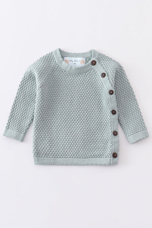 Mint buttons sweater-baby