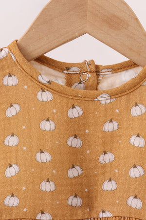 Premium pumpkin print muslin bubble