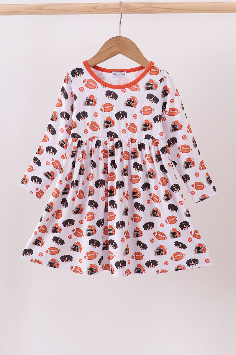 Premium orange tennessee print bamboo dress