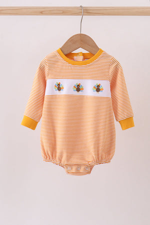 Premium orange turkey embroidery stripe bubble