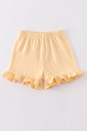 Premium Yellow basic ruffle shorts