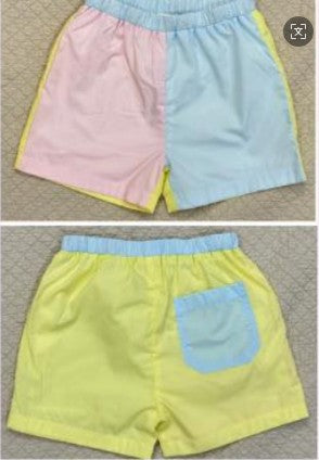 Multicolored colorblock shorts