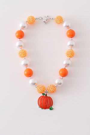 Halloween pumpkin bubble chunky necklace