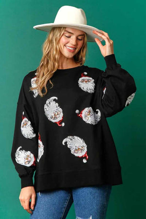 Black santa claus sweatshirt for adult