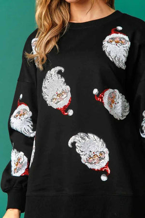 Black santa claus sweatshirt for adult
