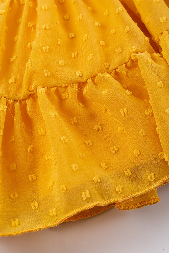 Mustard floral print tutu dress