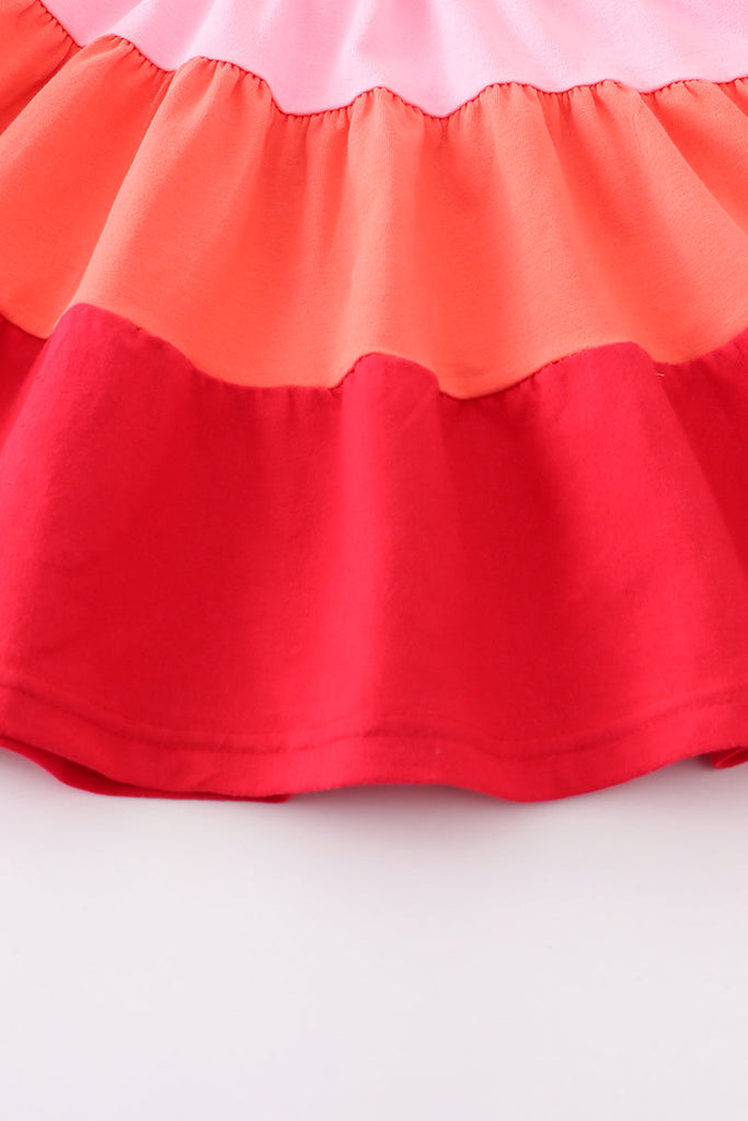 Multicolored tiered strap dress
