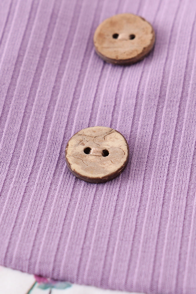 Purple floral print strap dress
