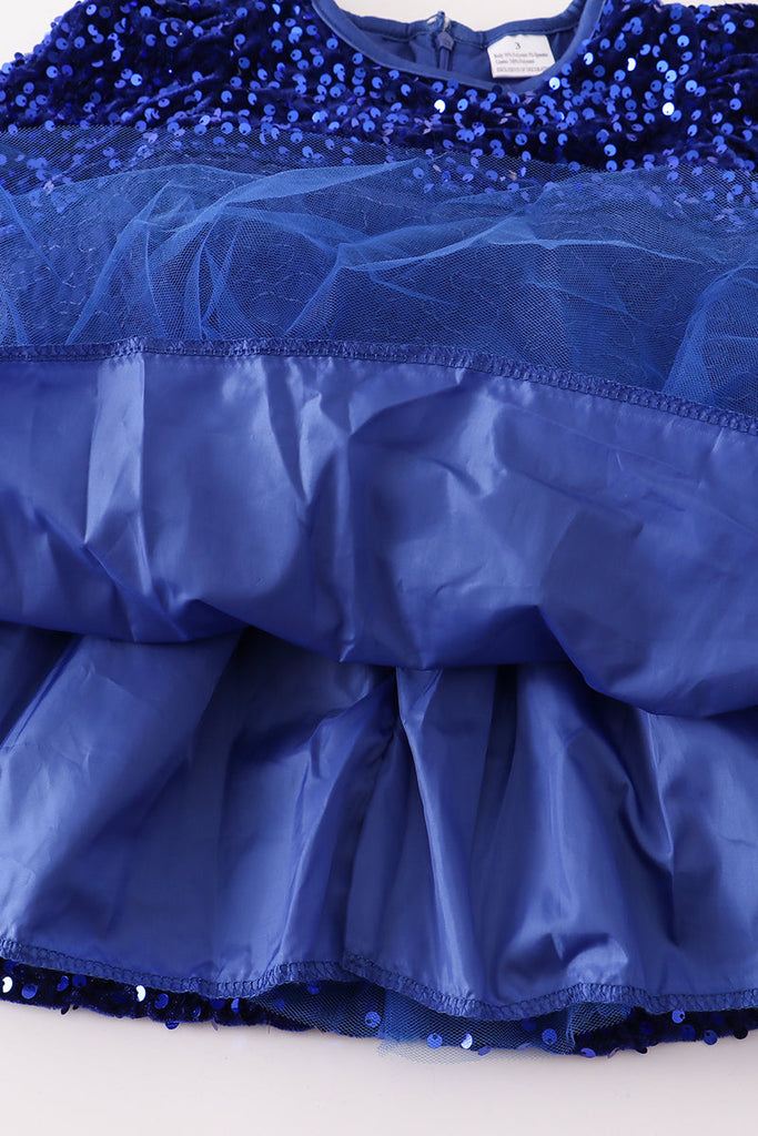 Blue sequin dress