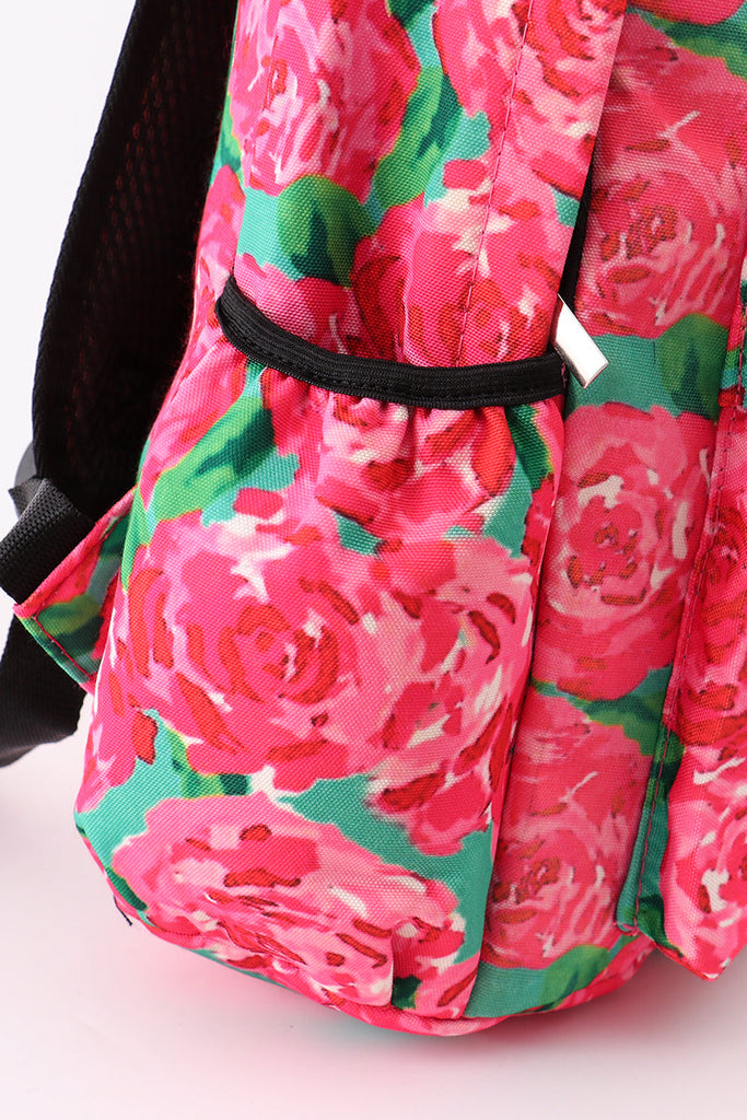 Rose print backpack bag