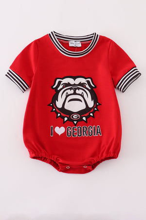 Red I love Georgia applique bubble