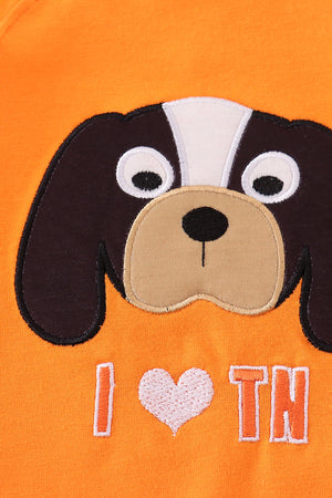 Orange I love Tennessee applique ruffle bubble