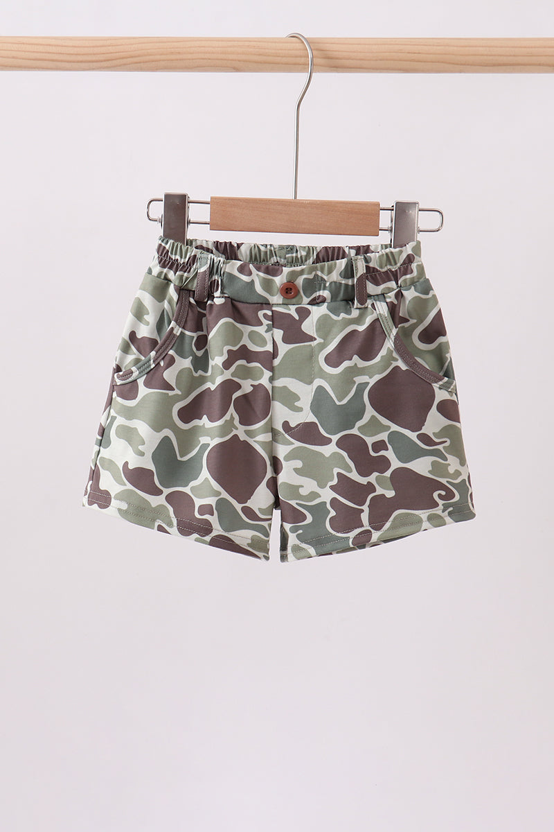 Camouflage print shorts