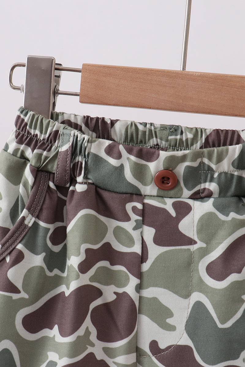 Camouflage print shorts
