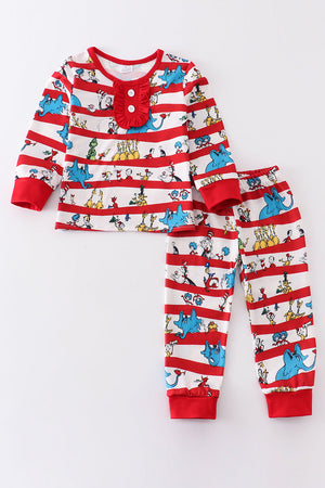 Dr.Seuss print girl pajamas set