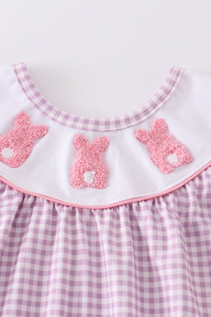 Purple easter bunny french knot girl set