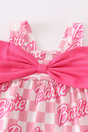 Pink barbie print baby girl bubble