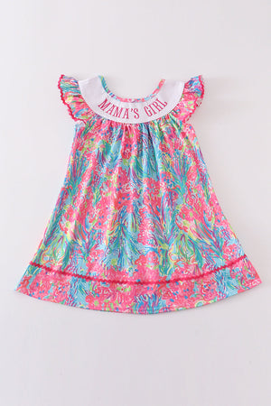 Floral print MAMAS GIRL embroidery dress