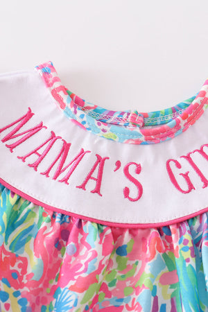 Floral print MAMAS GIRL embroidery bubble