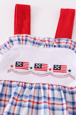 Patriotic flag embroidery girl bubble
