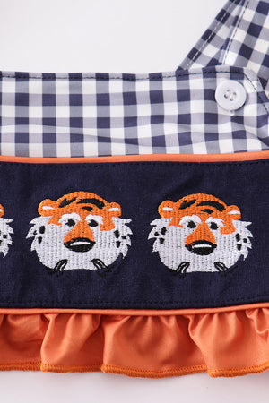 Auburn tiger embroidery plaid 2pc girl swimsuit