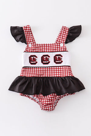 South carolina gamecock embroidery one-piece embroidery girl swimsuit