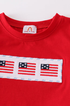 Patriotic flag embroidery boy set