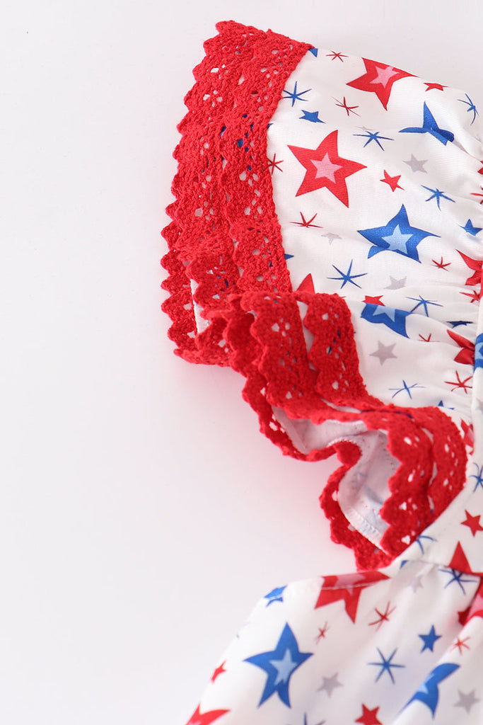 Red patriotic star print women dress M Red patriotic star print women dress M