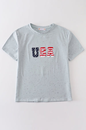 Patriotic USA french knot women top