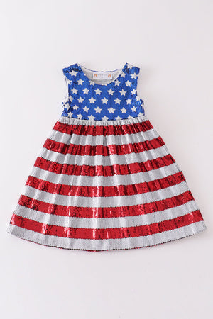 Patriotic sequin girl dress