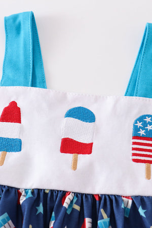 Patriotic popsicle embroidery girl set