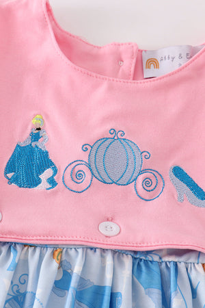Pink cinderella embroidery dress