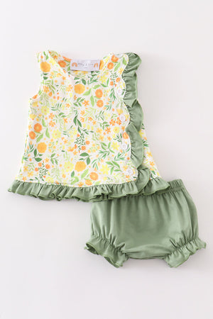 Yellow floral baby set