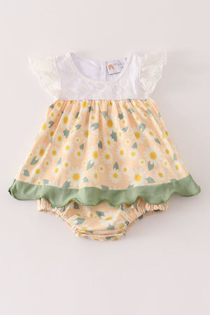 Yellow floral lace bubble