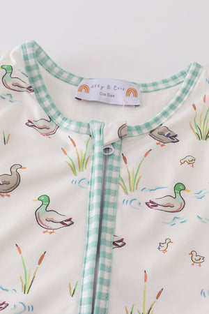 Sage duck baby gown