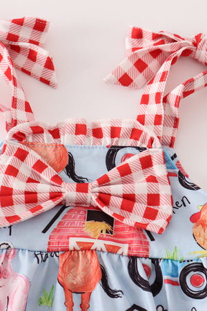 Farm animal strap girl bubble