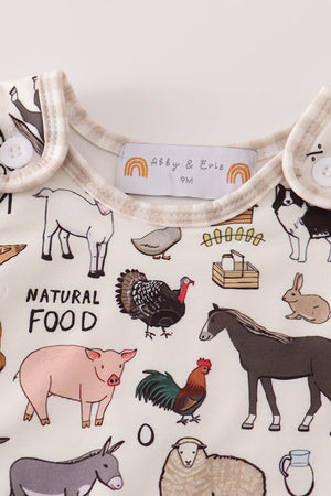 Beige farm baby boy set