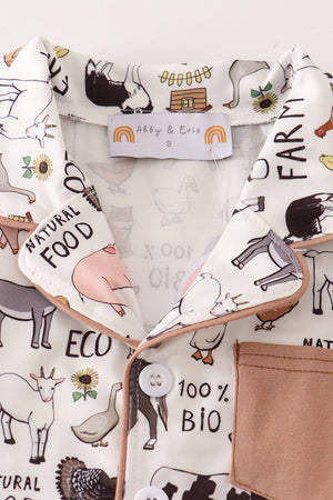Beige farm girl pajamas set