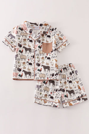 Beige farm boy pajamas set