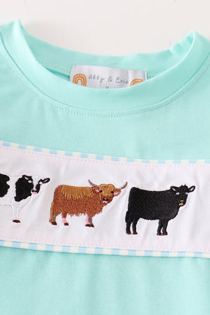 Sky cow embroidery boy set