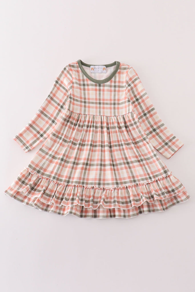 Green watercolor plaid mom&me dress HoneyBean Green watercolor plaid mom&me dress HoneyBean