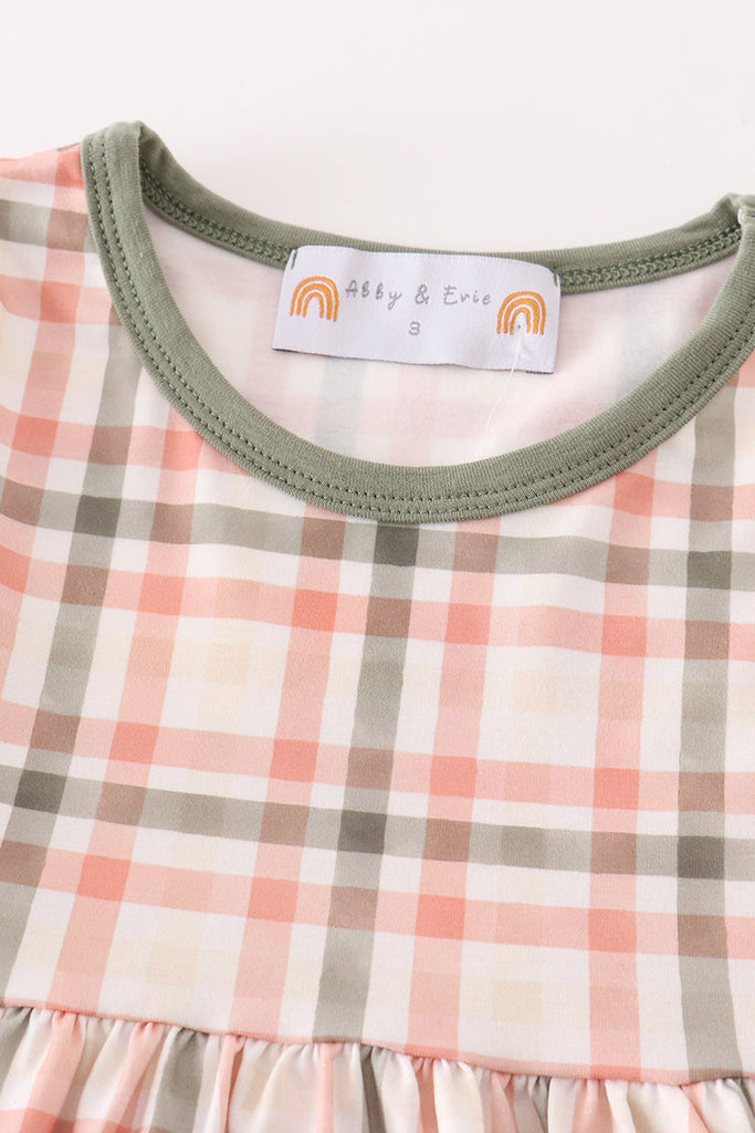 Green watercolor plaid mom&me dress HoneyBean Green watercolor plaid mom&me dress HoneyBean