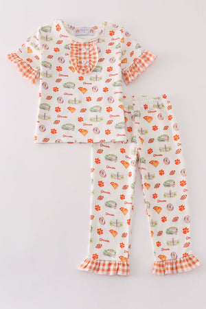 Auburn football baby girl pajamas set