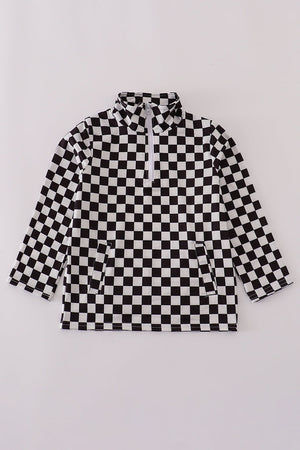 Black & white checkered pullover