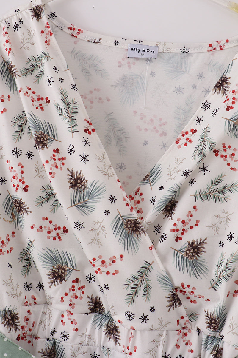 Sage bow tie mom dress