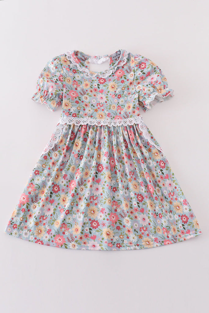 Green daisy print mom&me dress L Green daisy print mom&me dress L