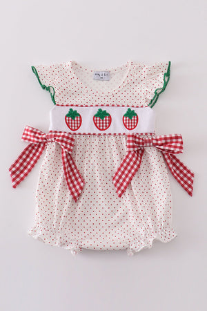 Strawberries applique girl bubble