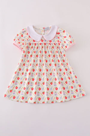 Apple pencil print dress